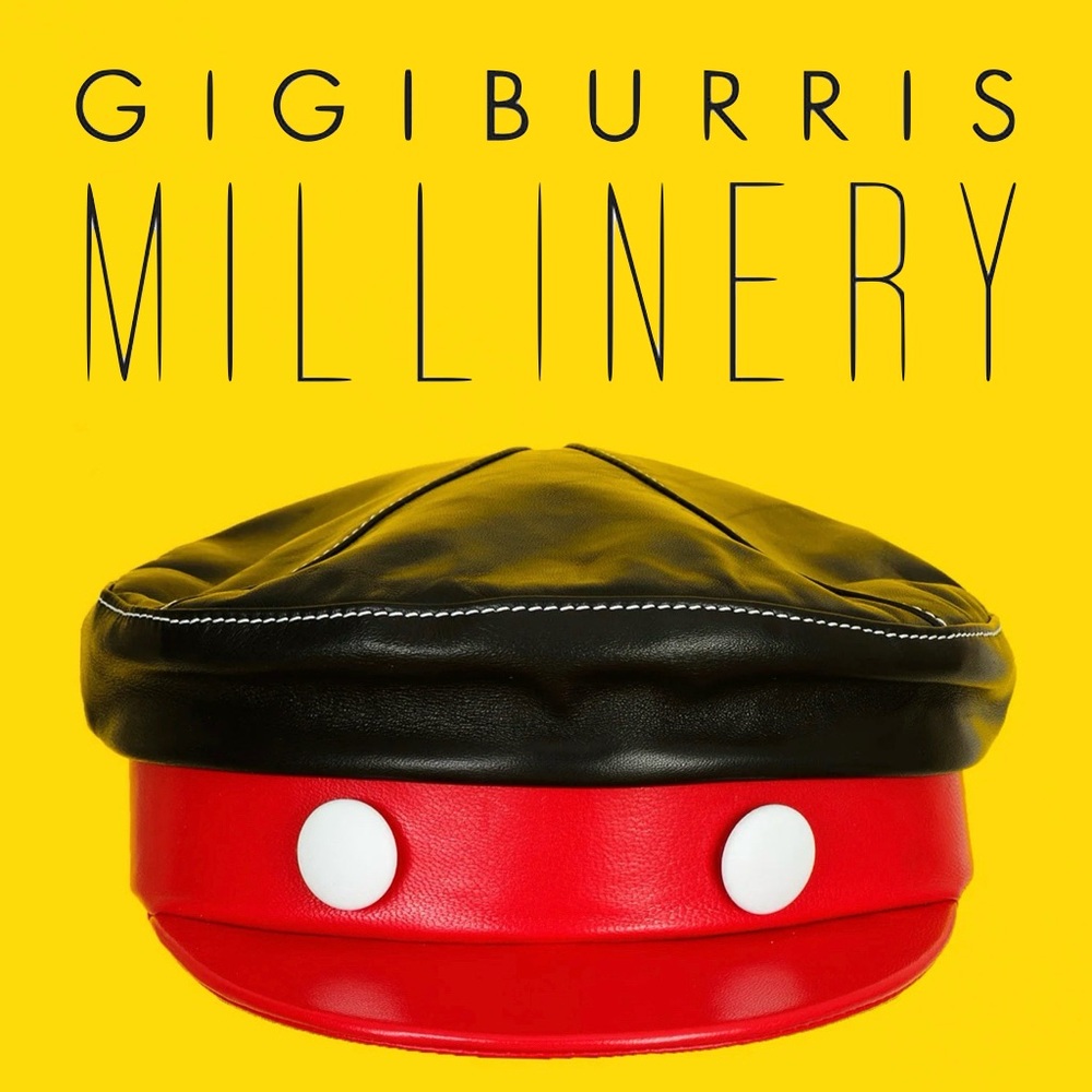 NWT Gigi Burris x Mickey Mouse, Millinery Hat, 1928 Willie Leather Cap 🆕